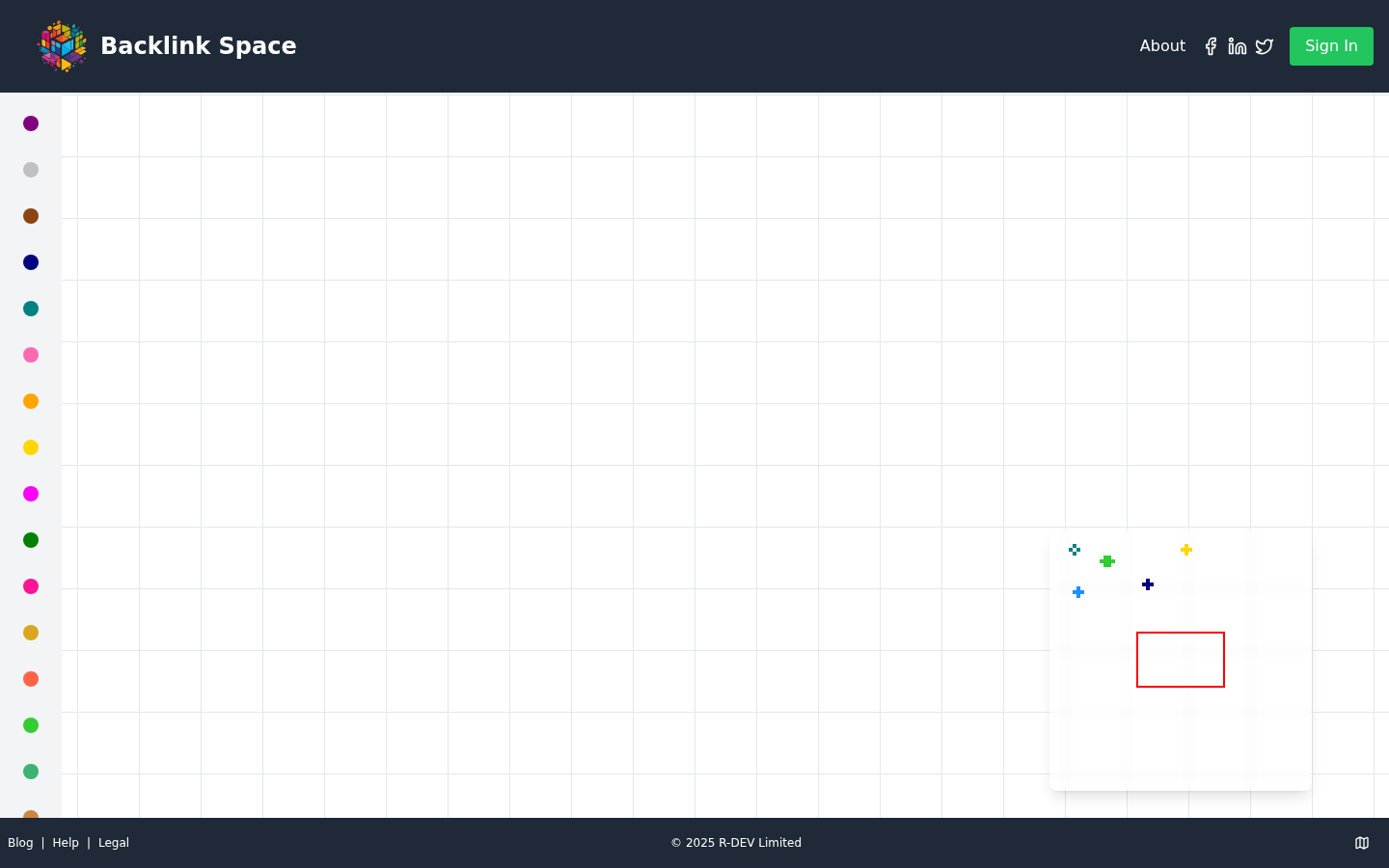 Backlink Space web application canvas overview