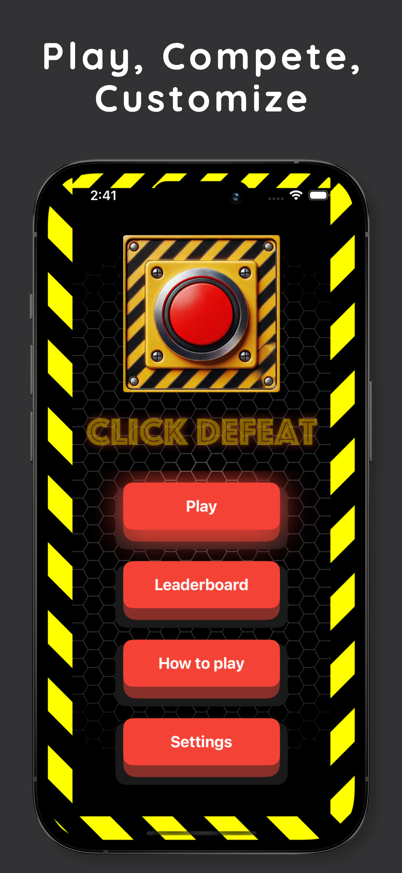 Click Defeat React Native App - Home Screen