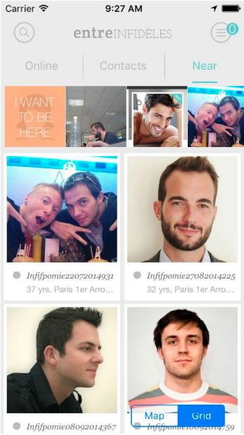 Enterinfideles Ionic App - Main Interface