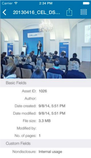Celum Objective-C App - Features