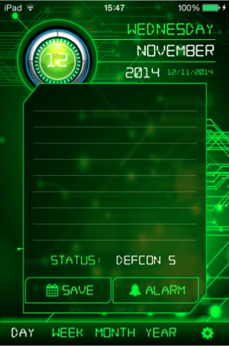 Defcon Calendar Objective-C App - Main Interface