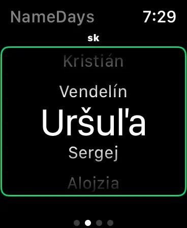 International Nameday Calendar Swift App - Main Interface