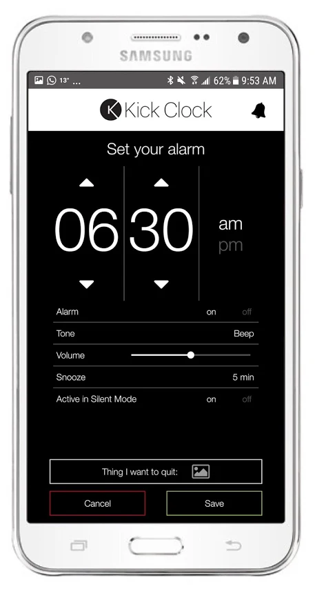 Kick Clocks Java App - Main Interface