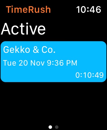 Timerush Swift App - Main Interface
